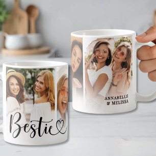 Caneca De Café Melhores Amigas Script Coração Foto Melhor Amiga
