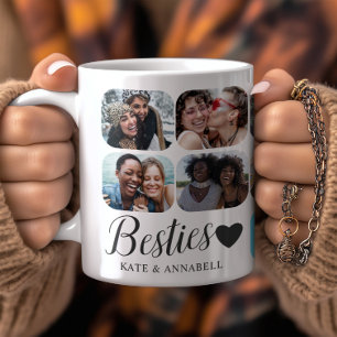 Caneca De Café Melhores Amigas Simple Chic 14 Colagem de Fotos BF