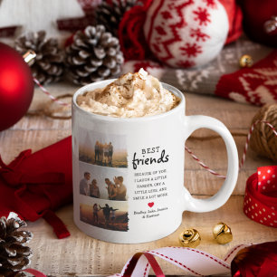 Caneca De Café Melhores Amigos 3 Colagem de Fotos & Citação