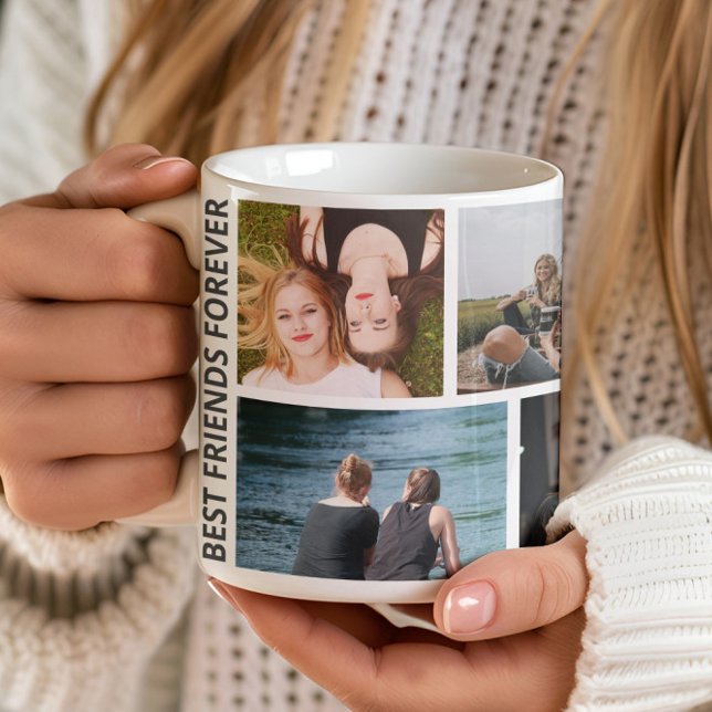 Caneca De Café Melhores Amigos 7 Colagem de Fotos (Criador carregado)
