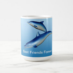 Caneca De Café Melhores amigos azuis dos golfinhos para sempre