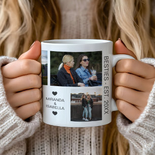 Caneca De Café Melhores Amigos Besties 7 Colagem de Fotos