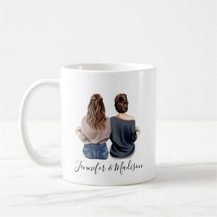 Caneca De Café Melhores Amigos Cabelo Personalizado BFF Melhores