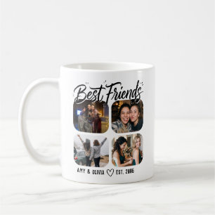 Caneca De Café Melhores Amigos Colagem de Quatro Fotos