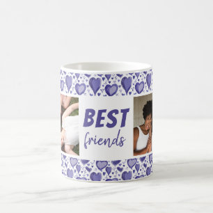 Caneca De Café Melhores Amigos Coração Roxo Padrão 2 Foto