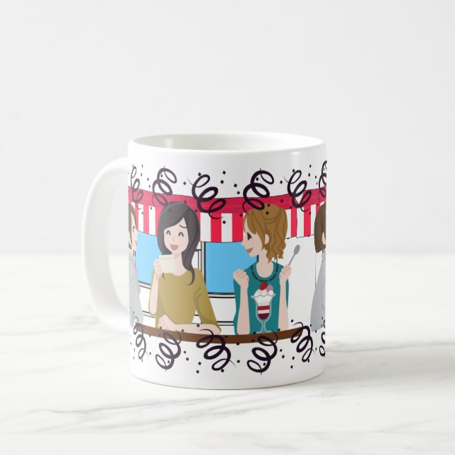 Caneca De Café Melhores Amigos e Cafés Vibes (Frente Esquerda)