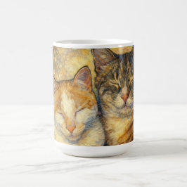 Caneca De Café Melhores Amigos Gatos inspirados em Klimt