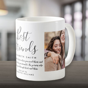 Caneca De Café Melhores Amigos Moderno Citação de Script Elegante
