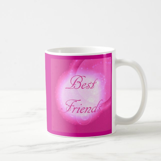 Caneca De Café "Melhores amigos" no rosa quente (Direita)