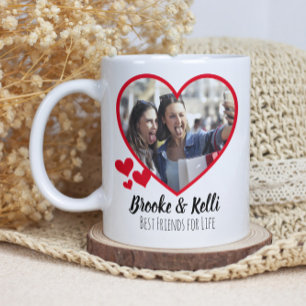 Caneca De Café Melhores Amigos Para A Vida Dois Fotografias Coraç