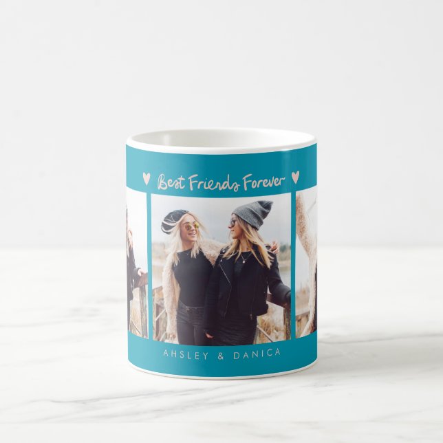 Caneca De Café Melhores Amigos Para Sempre Foto Multi Foto Aqua P (Centro)