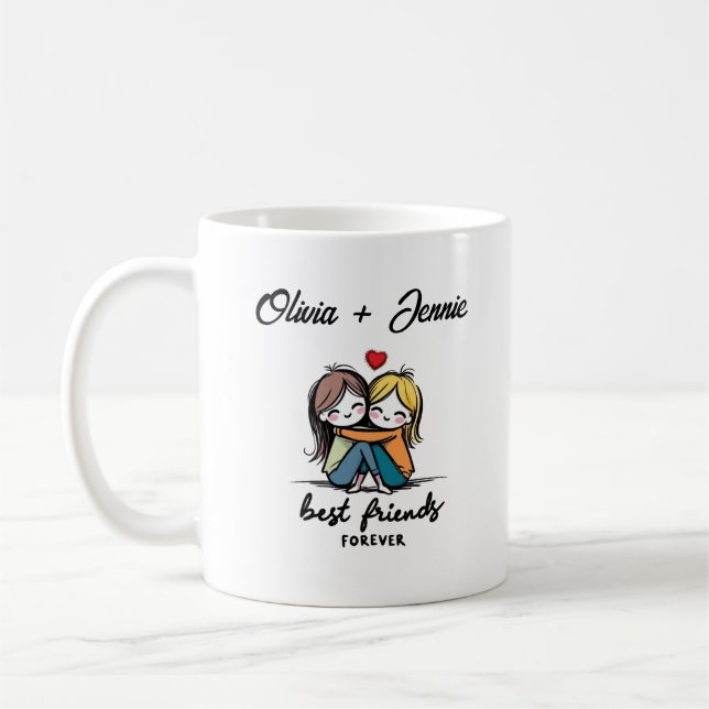 Caneca De Café Melhores Amigos Personalizados para Sempre - Prese (Esquerda)