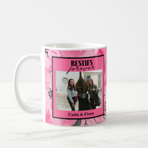 Caneca De Café Melhores Amigos Presente de Foto Poster Rosa
