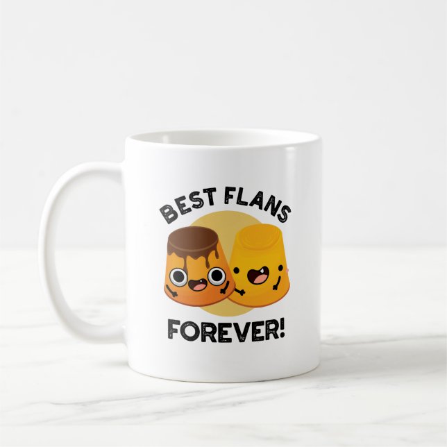 Caneca De Café Melhores Flans Para Amigo Engraçado Pun (Esquerda)