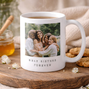 Caneca De Café Melhores Irmãs Para Sempre Foto Personalizada 