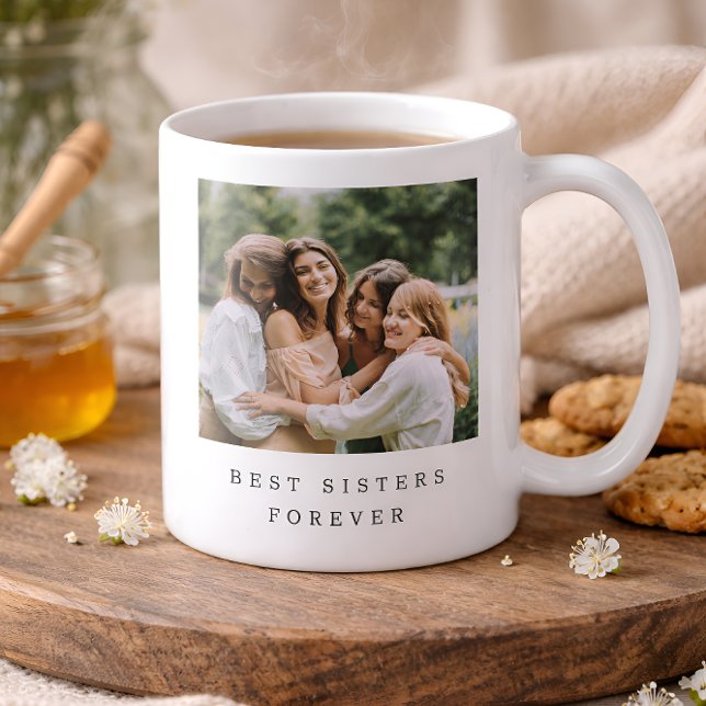 Caneca De Café Melhores Irmãs Para Sempre Foto Personalizada  (Criador carregado)