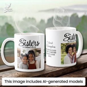 Caneca De Café Melhores Irmãs Personalizadas 2 Fotos MELHORES IRM