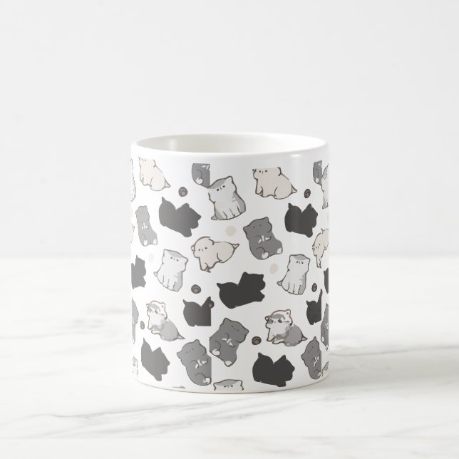Caneca De Café Melhores mães 💖 presentes | Gatos brancos 🐾 em ☕ (Centro)
