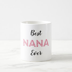 Caneca De Café Melhores Nana Nunca - Corações Rosa Personalizados