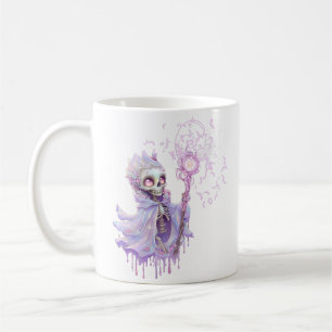 Caneca De Café Melodias mágicas do esqueleto roxo giro.