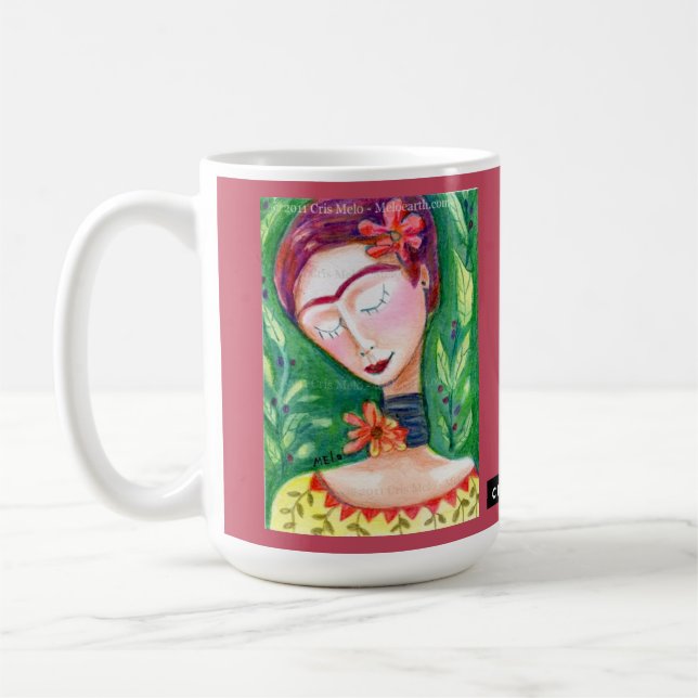 Caneca De Café meloterra frida kahlo em café verde (Esquerda)