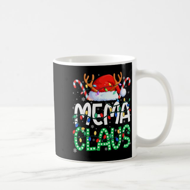 Caneca De Café Mema Claus Christmas Lights Pajama Family Matching (Direita)