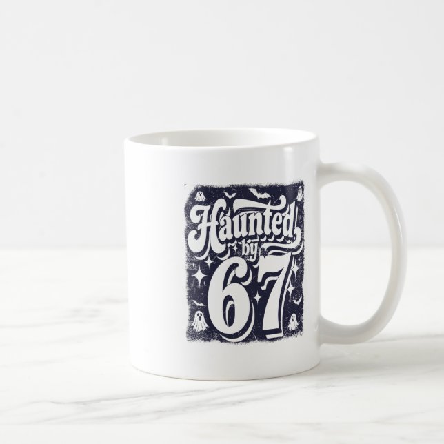 Caneca De Café Meme Assombrado 67 Seis Sete 6-7 Piada Engraçada d (Direita)