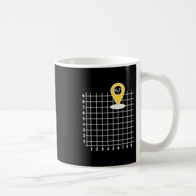 Caneca De Café Meme Coordenada 6 Número 67 Seis Sete  (Direita)
