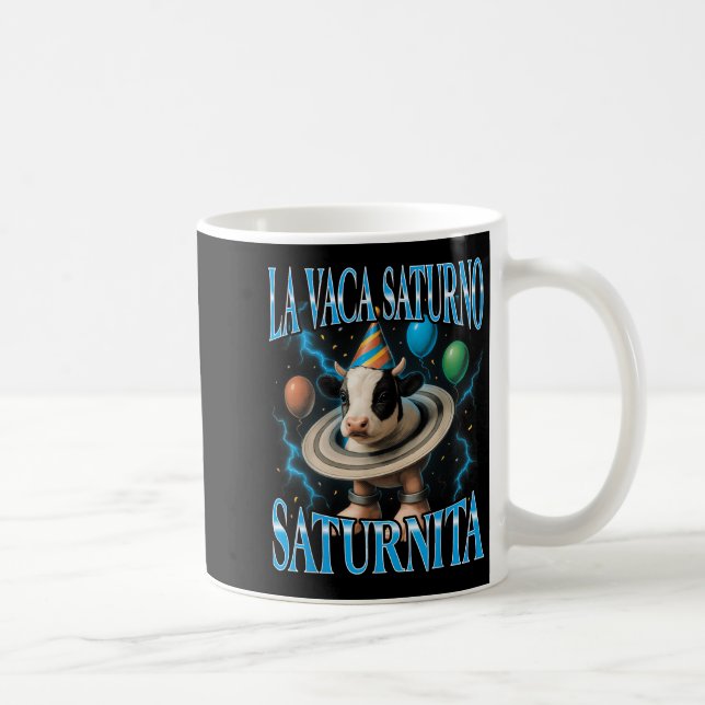 Caneca De Café Meme de Brainrot Italiano La Vaca Saturno Saturnit (Direita)