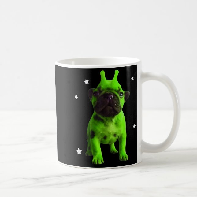 Caneca De Café Meme de Cachorro Alienígena Retro Bobo Cachorro Es (Direita)