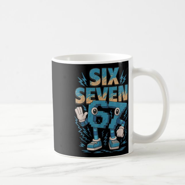 Caneca De Café Meme de Criança 67 Seis Sete 6 7 Brainrot Italiano (Direita)