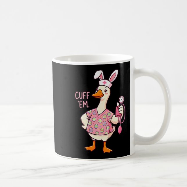 Caneca De Café Meme de Ganso Bobo Funny Páscoa Enfermeira Pulseir (Direita)
