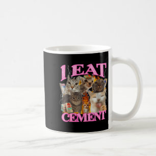 Caneca De Café Meme de Gato Engraçado Eu Como Cimento Citação Jap