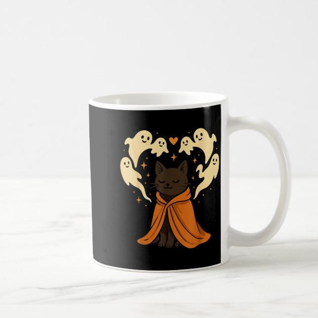 Caneca De Café Meme de Gato Soky Fofo Preto Halloween  (Direita)