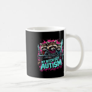 Caneca De Café Meme de Guaxinim Eu Tenho Autismo Engraçado Consci