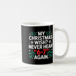 Caneca De Café Meme de Matemática 67 Engraçado Seis Sete Natal Al