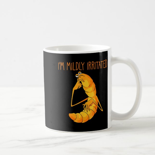 Caneca De Café Meme de Minhoca Engraçado Estou Levemente Irritado (Direita)