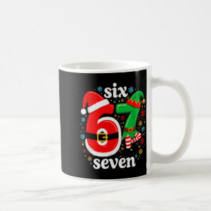 Caneca De Café Meme Divertido Seis Sete 67 Elfo 6 7 Papai Noel Na