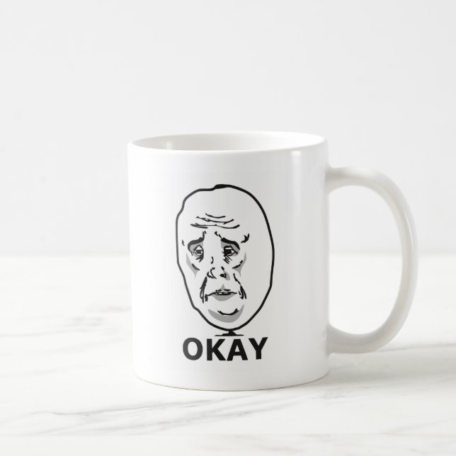 Caneca De Café Meme do Cara Okay (Direita)