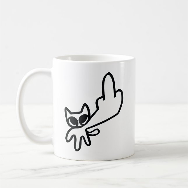 Caneca De Café Meme do Dedo do Meio (Esquerda)
