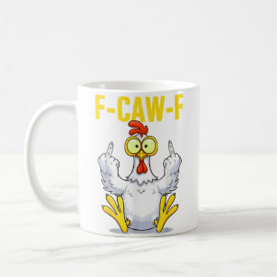Caneca De Café Meme do F-Caw-F Piada Engraçada de Frango Galo