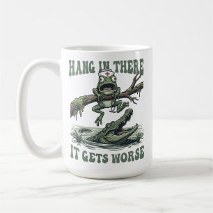 Caneca De Café Meme Enfermeira Sapo Engraçado Aguente Firme Enfer