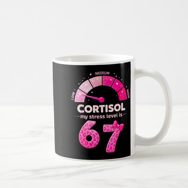 Caneca De Café Meme Engraçado de Baixo Cortisol Níveis de Estress (Direita)