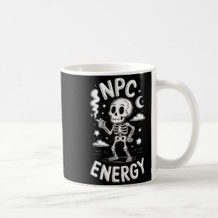 Caneca De Café Meme engraçado de esqueleto com energia de Npc