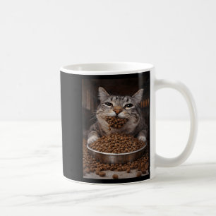 Caneca De Café Meme engraçado de gato faminto antes da bagunça da