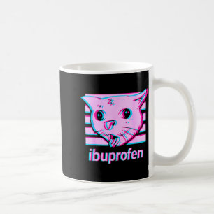 Caneca De Café Meme engraçado de gato ibuprofeno com rosto felino