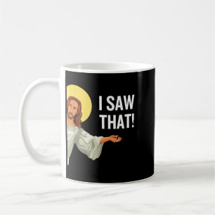 Caneca De Café Meme Engraçado de Jesus Viu Aquela Citação Cristã 