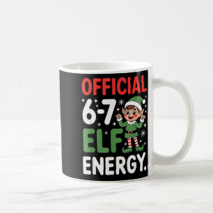 Caneca De Café Meme engraçado de Natal 6-7 67 Energia de Elfo Hum