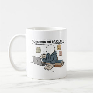 Caneca De Café Meme Engraçado de Trabalho Correndo Contra o Relóg