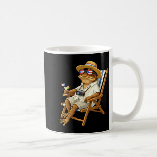 Caneca De Café Meme engraçado do sapo coqui óculos bandeira de po